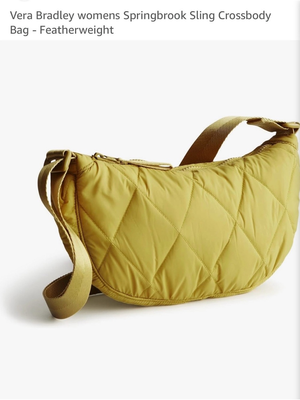 Vera Bradley Womens Springbrook Sling Crossbody Bag - Golden Olive